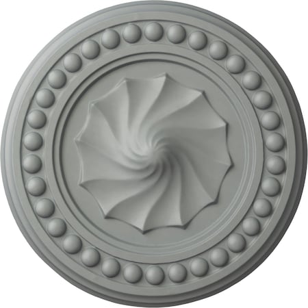 Ekena Millwork Foster Shell Ceiling Medallion (Fits Canopies up to 9 5/8"), 15 3/4"OD x 2"P, Primed White CM15FO